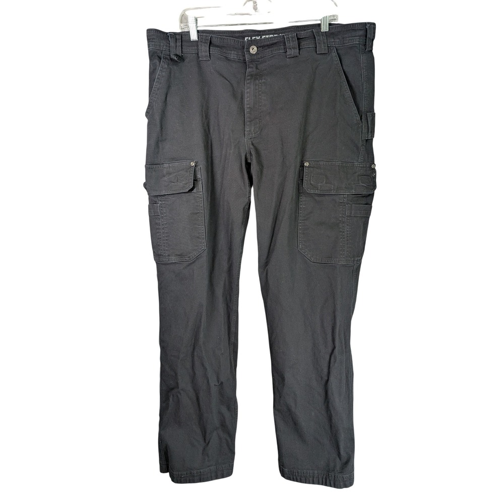 Duluth Trading Co Flex Fire Hose Pants Mens 40x36 Black‎ Relaxed Fit Work Cargo